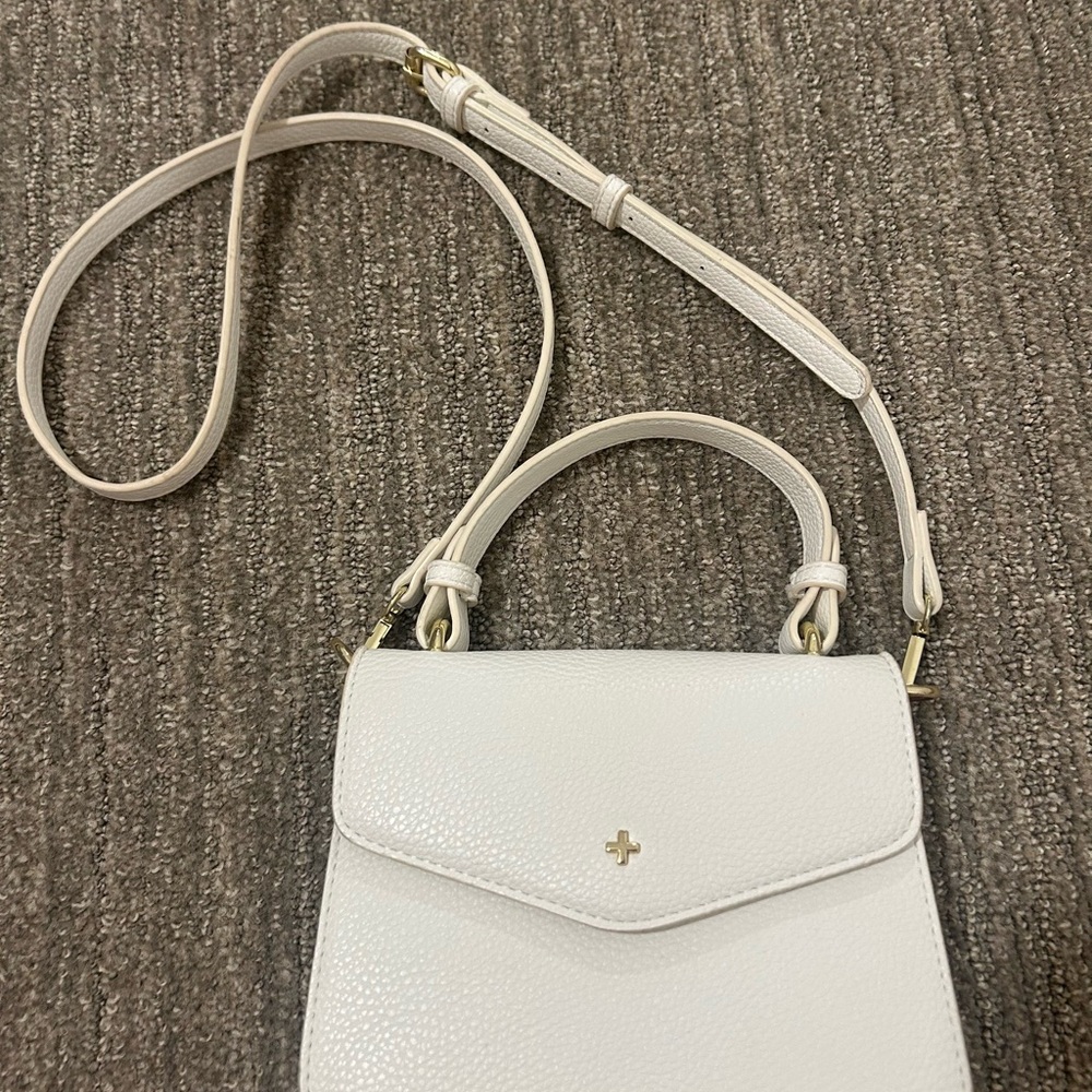 White Crossbody and top handle purse
